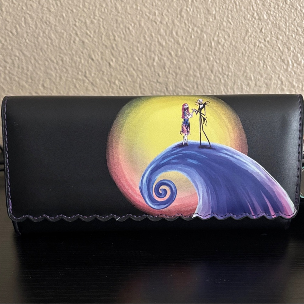 A Nightmare Before Christmas Jack And Sally Black Wallet